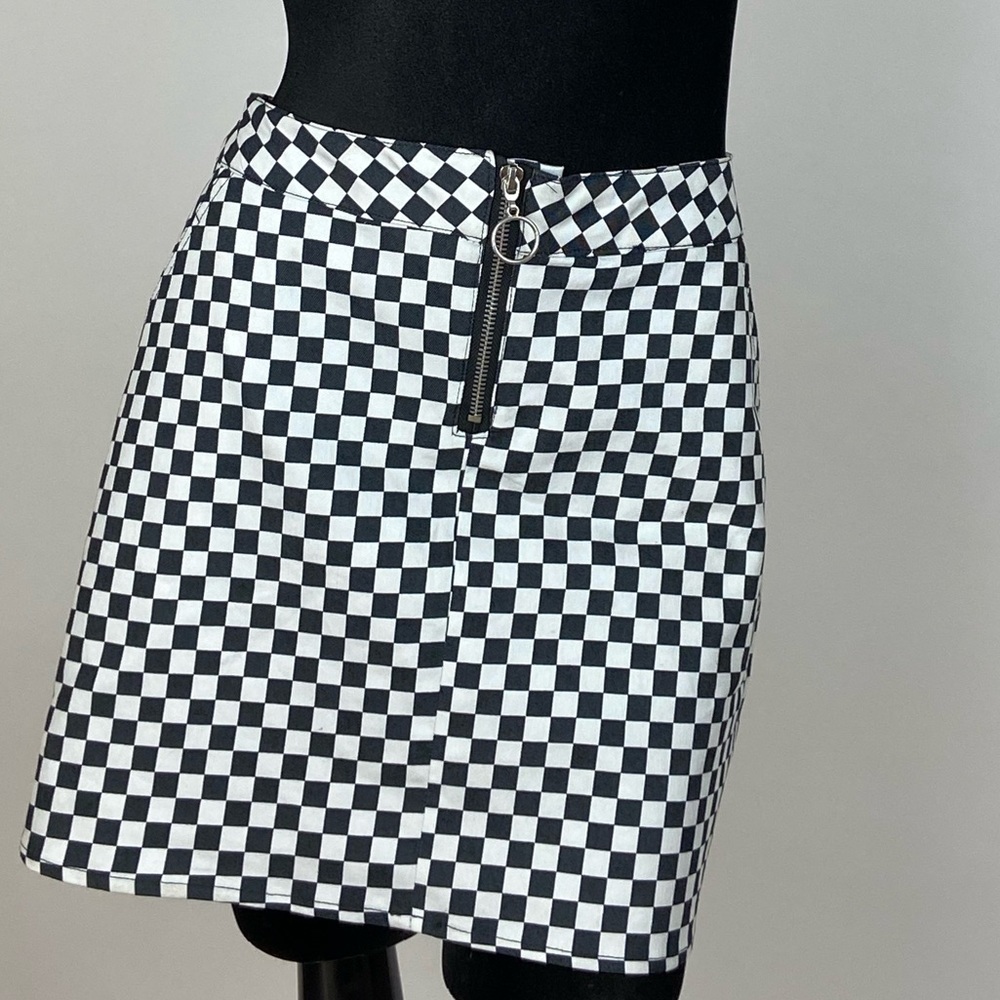 90s O-Ring Checkerboard Mini-skirt Size M